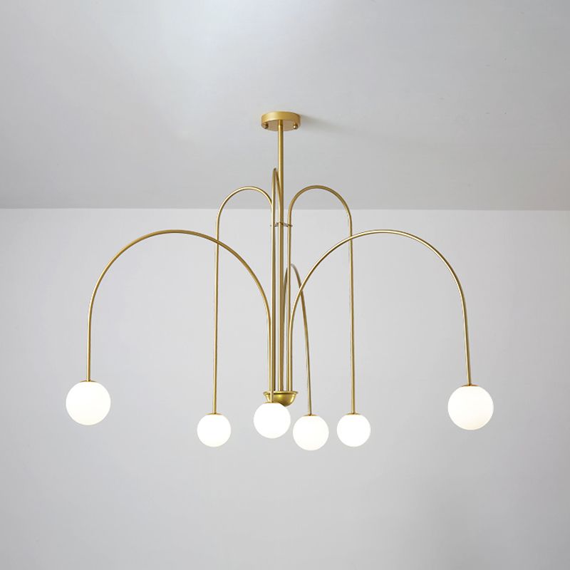 Modern Metal Chandelier Light Fixtures Multi-Head Suspension Pendant Lamps for Living Room