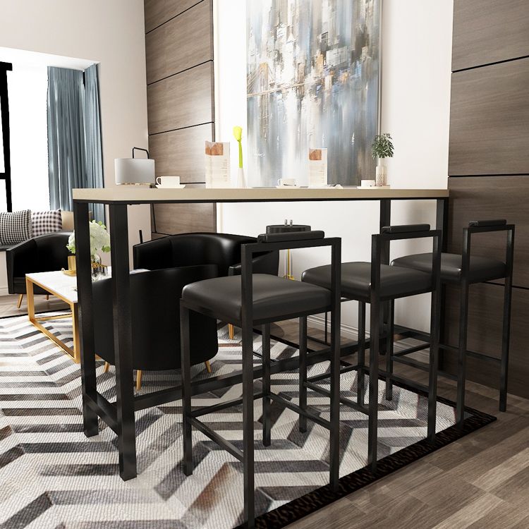 Contemporary Footrest Upholstered Home Stool Matte Finish Low Back Barstool