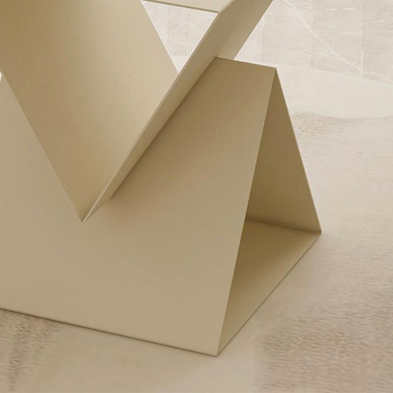 Modern 19.68" Tall End Table Metal Square Abstract Side Table