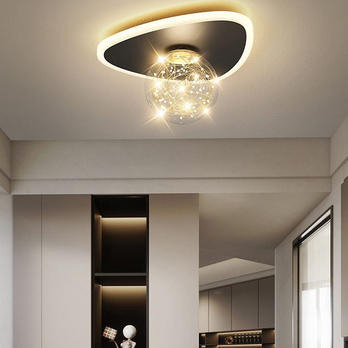 Globe LED Ceiling Light Contemporary Style Flush Mount Lighting Fixture for Living Room