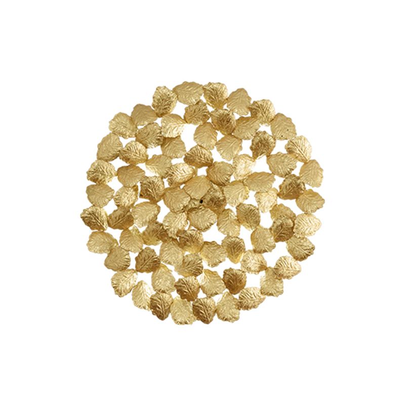 Aluminum Dark Coffee/Gold Wall Mount Light Round 4 Lights Contemporary Style Wall Lamp with Leaf Design