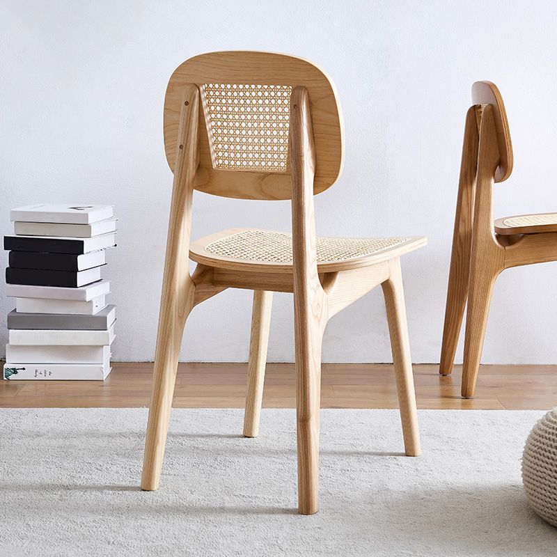 Chaise en bois de frêne de style contemporain, chaises de cuisine à manger et dos ouvert