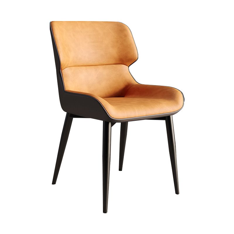 Contemporary Style Metal Dining Chairs Wingback Arm Dining Side Chair for Kitchen