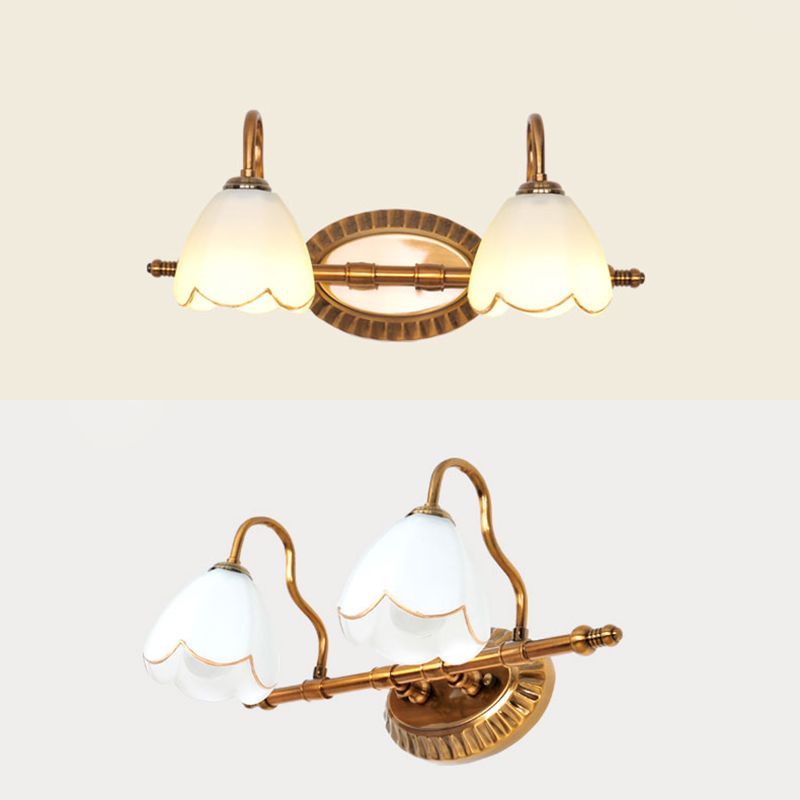 Multi Lights Unique Shade Wall Lighting American Glass Mirror Wall Mounted Light Fixture