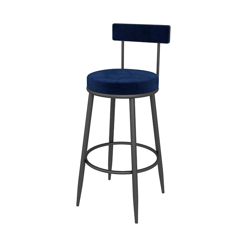 Contemporary Style Upholstered Counter Stool Bar-height Bar Stool with Metal Legs