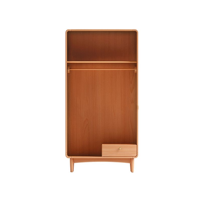 Freestanding Solid Wood Wardrobe Modern Wardrobe with Legs in Natural