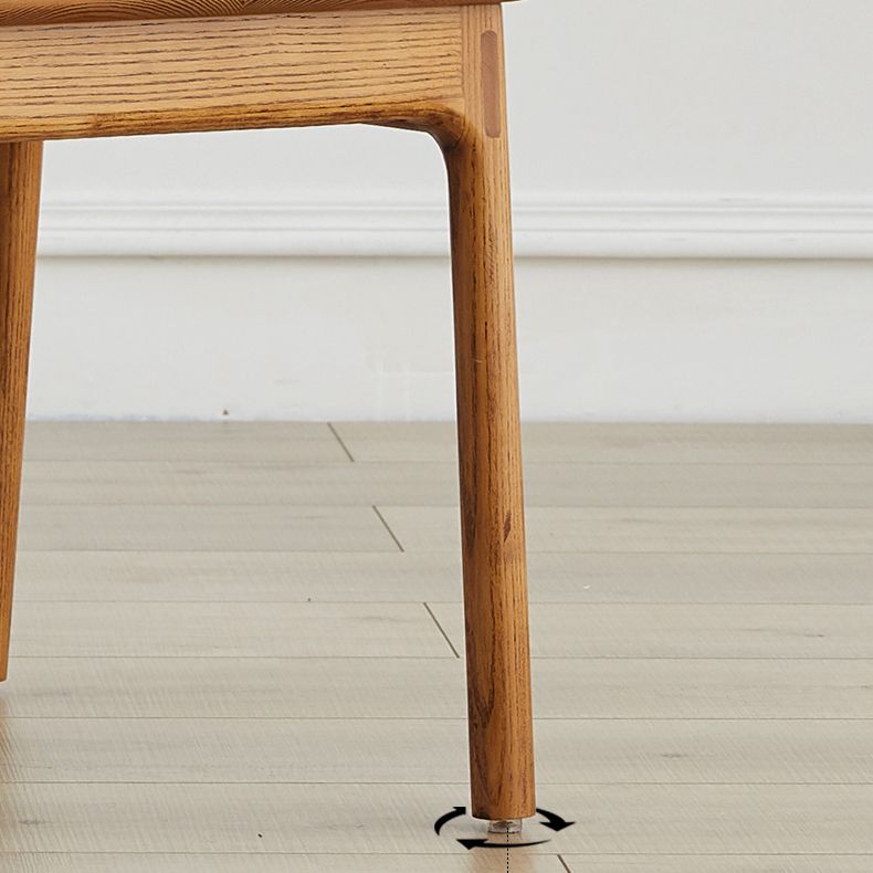 Indoor Solid Wood Dining Side Chair Brown Open Back Dining Side Chair