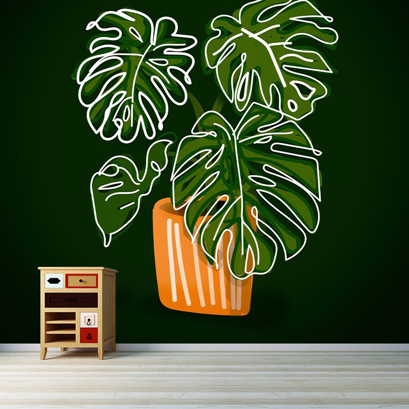 Mural Wallpaper Plant Illustration Environment Friendly Bedroom Wall Mural