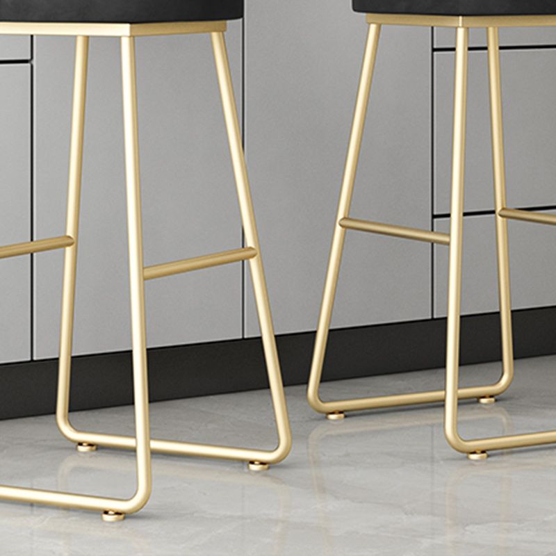 Nordic Glam Bar-stool Bucket Bar Stool for Home with Metal Legs