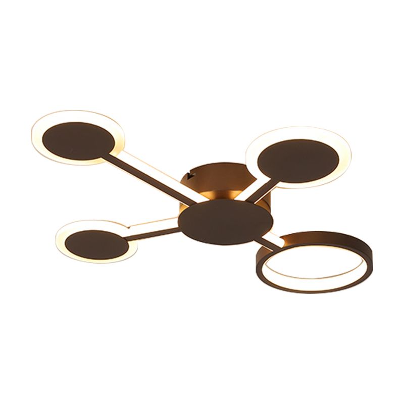 Acrílico Sputnik montaje empotrado modernista 4/5/6 luces café LED montaje empotrado lámpara en luz blanca/cálida