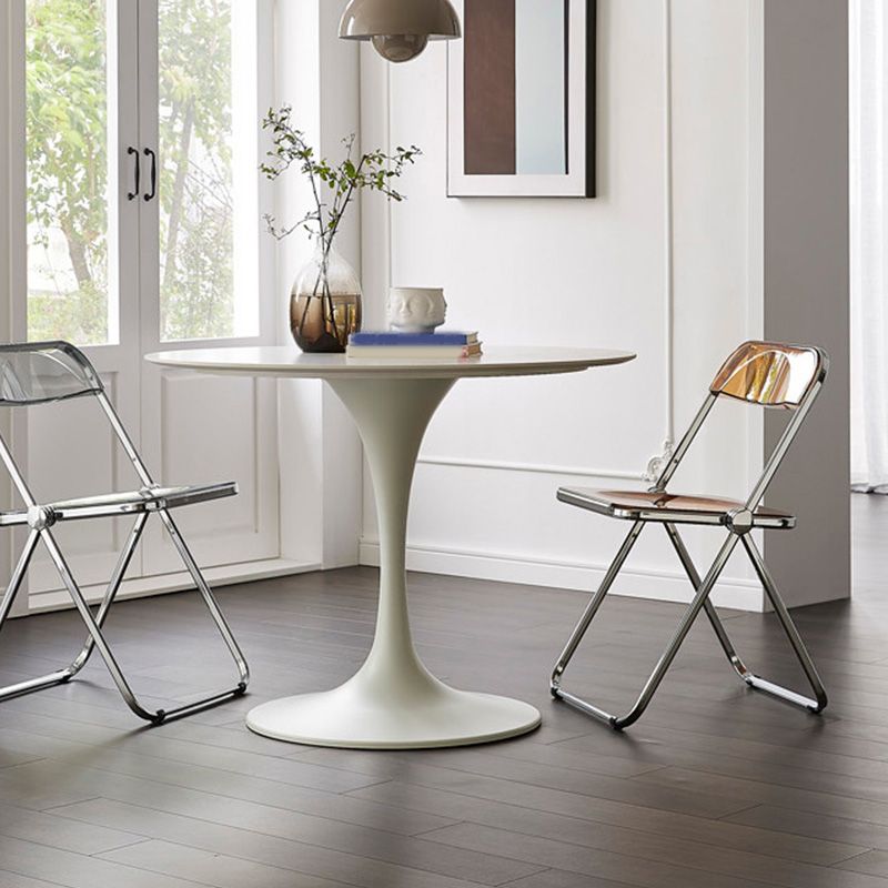 Modern Round Table Sintered Stone Table with Metal Legs for Home
