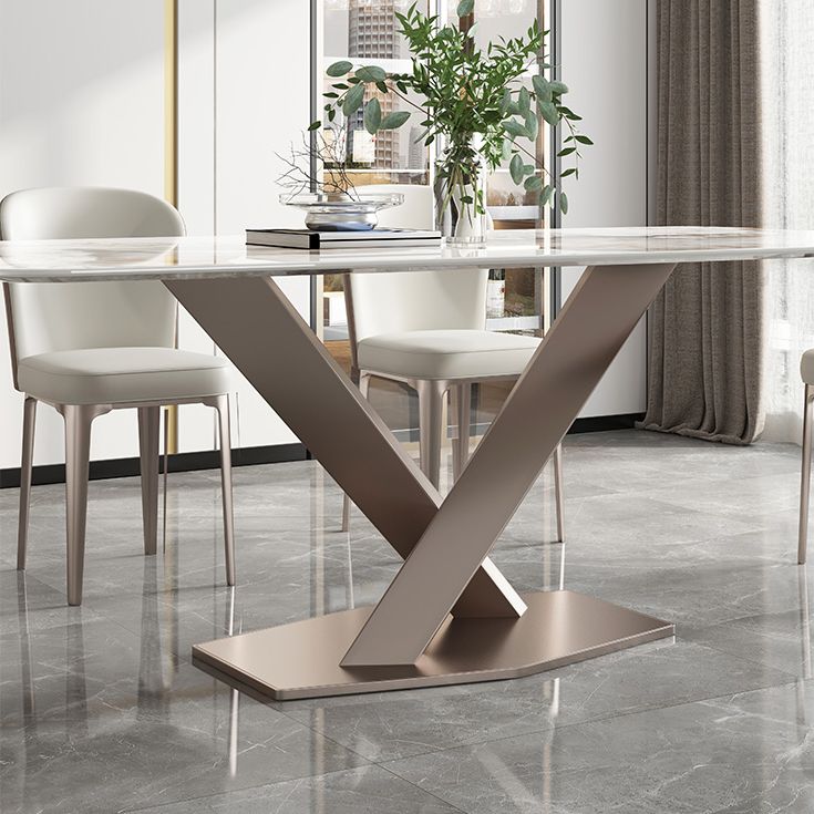 Minimalist Dining Table Sets with Rectangle Shape Table and Upholstered Chairs