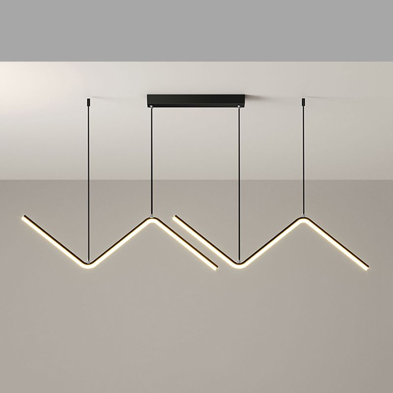 Ideas de iluminación de la isla ligera contemporánea de isla lineal 2 para la cocina