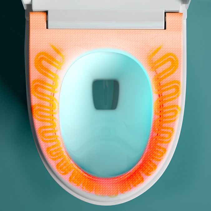 Modern Flush Toilet Concealed Tank One-Piece Toilet with Slow Close Seat