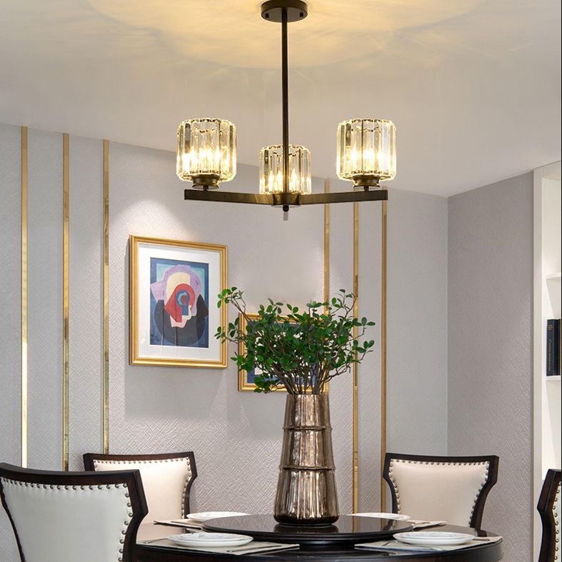 Lichte moderne luxe stijl verticale hanger verlichtingsarmaturen kristal hanglampje