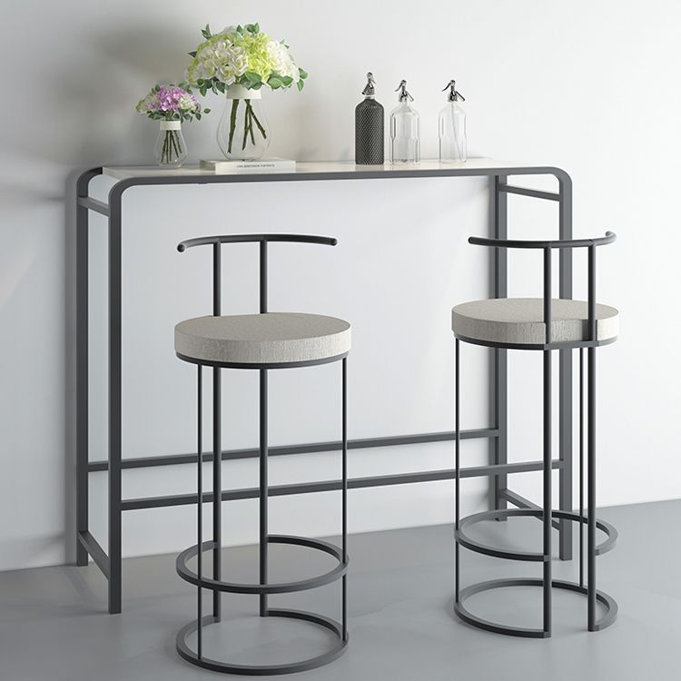 Modern Bar Dining Table Rectangle Indoor Bar Stool Table with Footrest