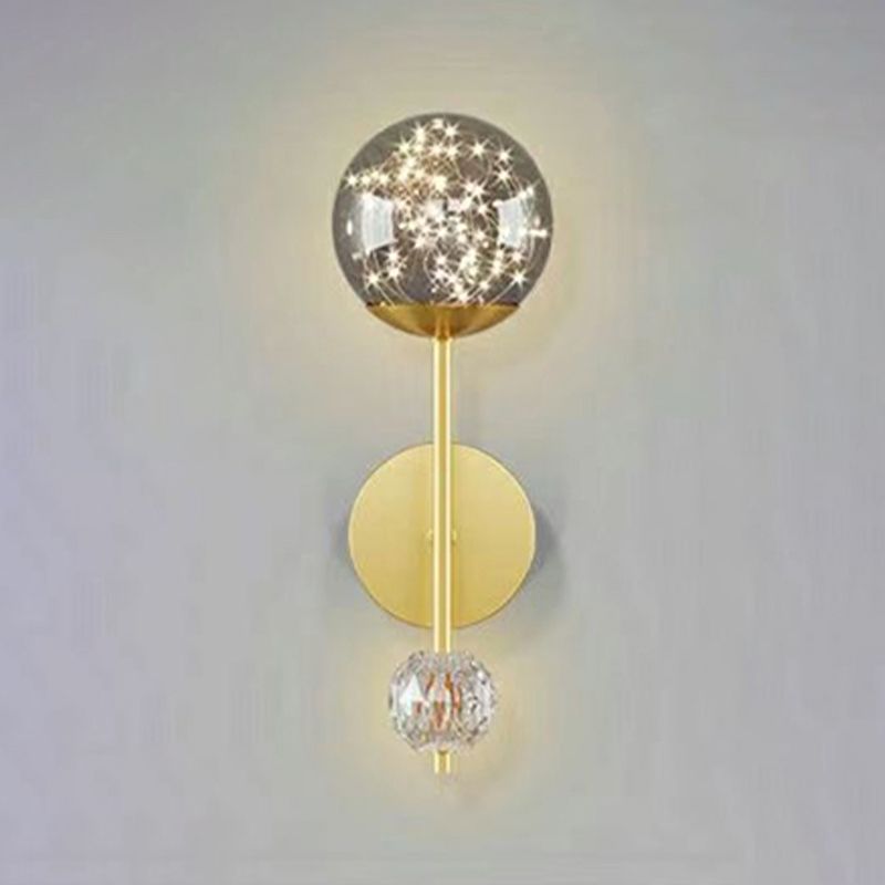 Light Luxury Style Aluminum Wall Light Glass Shade LED Wall Lamp for Bedroom