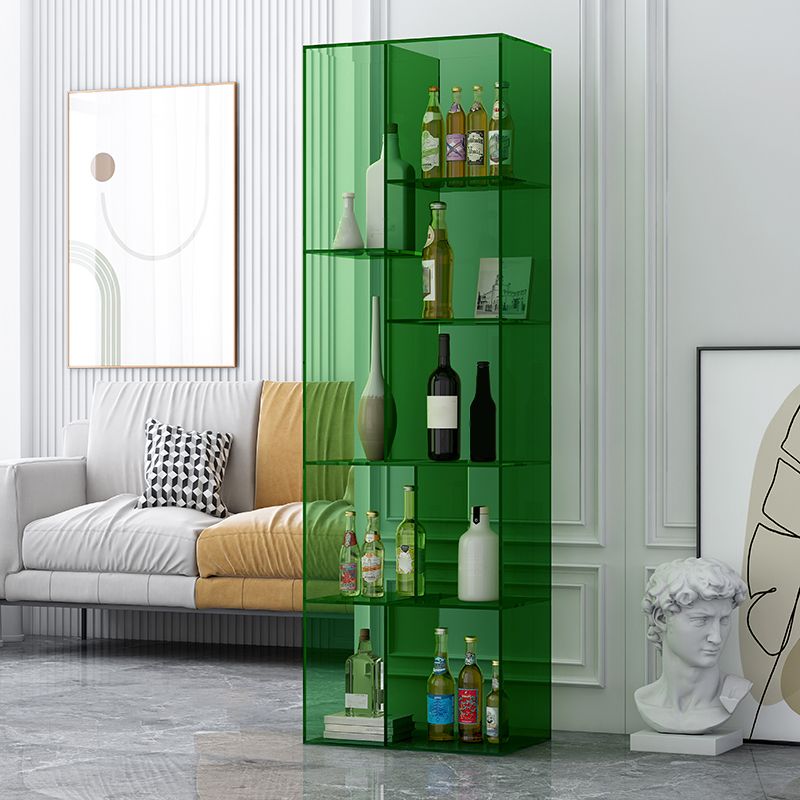 Modern Closed Back Standard Bookshelf Acrylic Bookcase with Shelves for Study Room