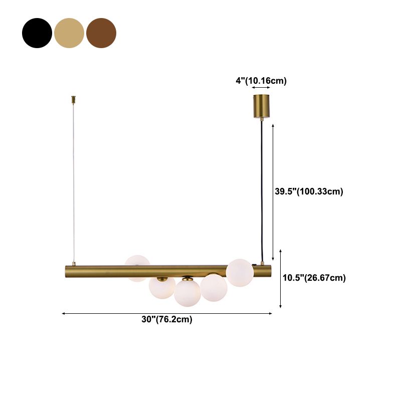 Modern Hanging Island Light Glass Hanging Lighting Fixture for Dining Room