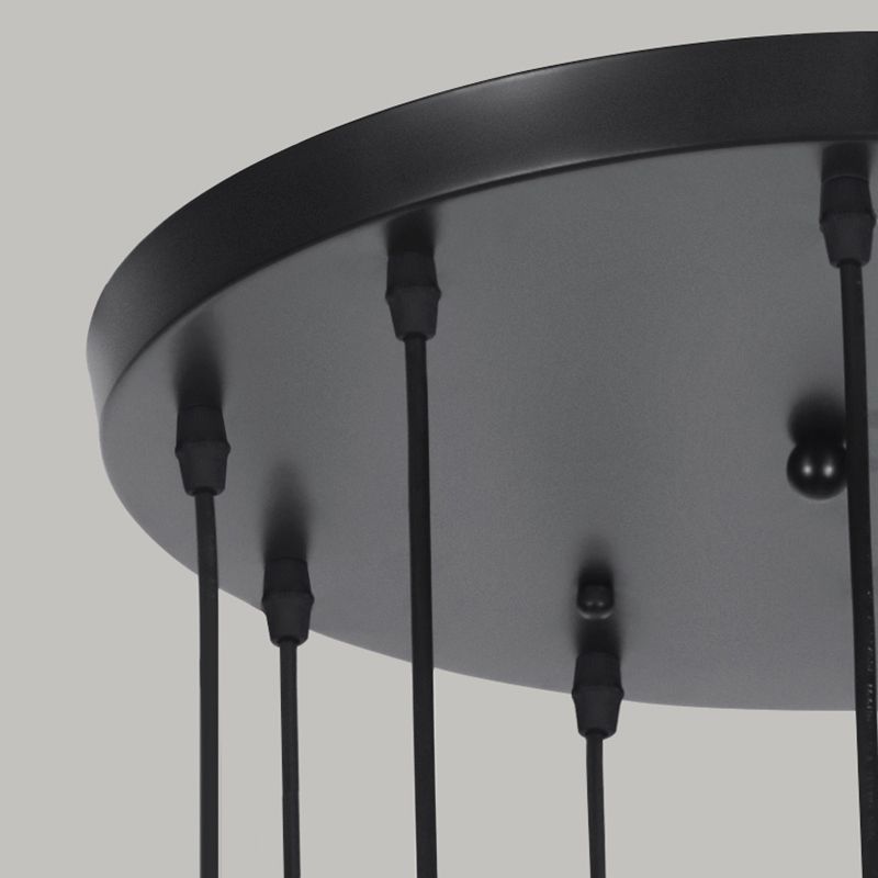 Lámpara colgante interior de hierro forjado en moderna luz colgante geométrica de cristal de lujo