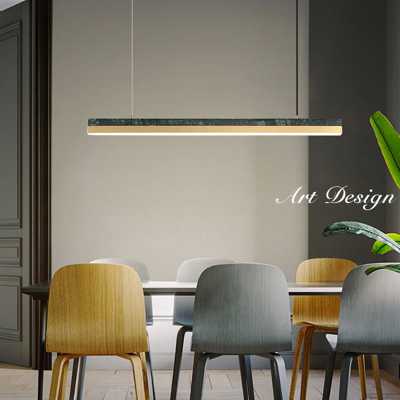 Luces colgantes de cocina grandes lineales Luz de la isla moderna acrílica para restaurante