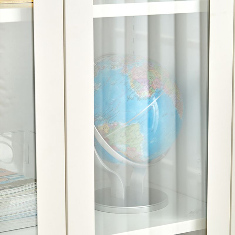 Modern Bookshelf Metal Closed Back Bookcase with Door for Office