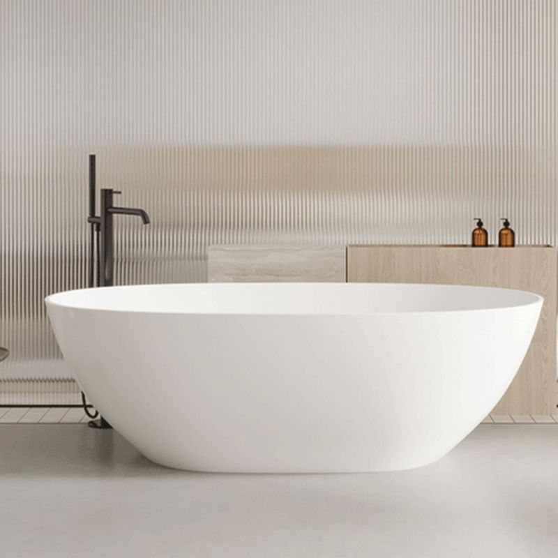 Modern Stone Bathtub Freestanding Soaking Bathtub , 22.05-inch Tall