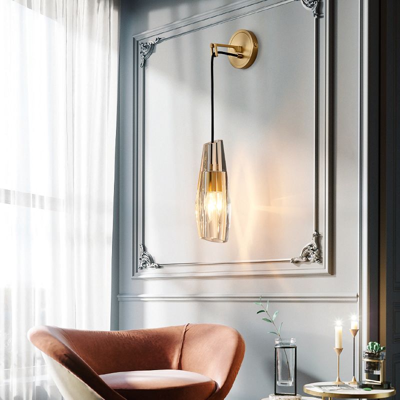 Post-Modern Wall Sconce Geometric Sconce Lighting with Crystal for Bedroom