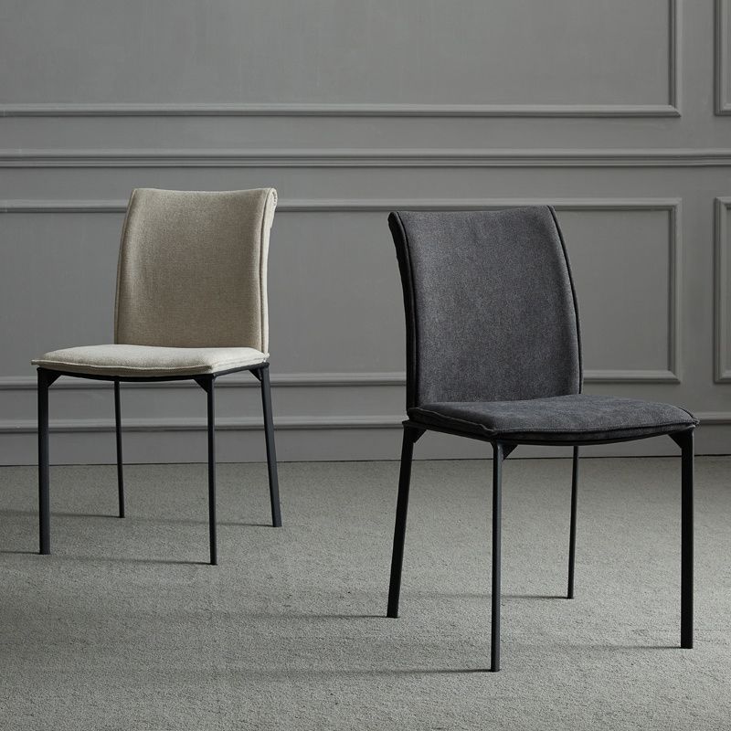 Silla de comedor de estilo moderno, sillas laterales sin brazos de comedor de metal para cocina