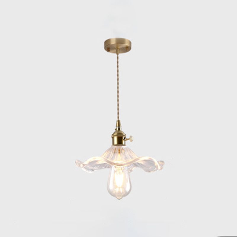 I pendenti in vetro in ottone illuminazione industriale 1 luce appesa alla luce per il ristorante