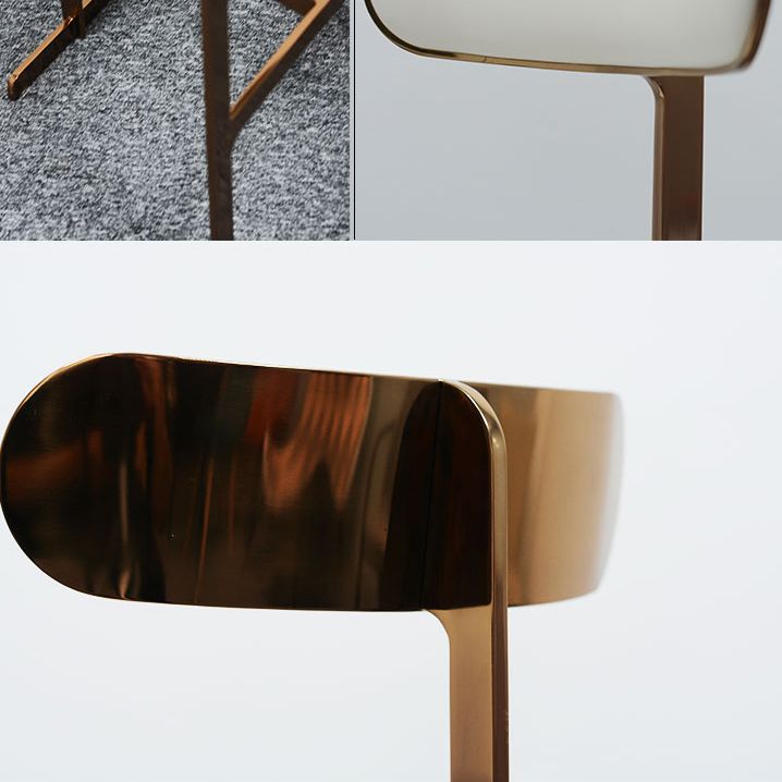 Glam Faux Leather Bar Stool Low Back Counter Bar Stool for Home