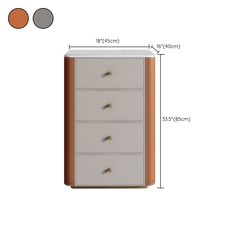 Glam Vertical Storage Chest Stone Bedroom Chest with Drawers