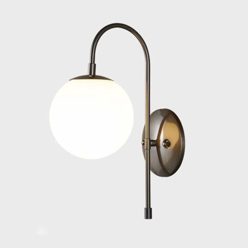 Glass Globe Wall Light Modern 1-Light Wall Lights for Bedroom