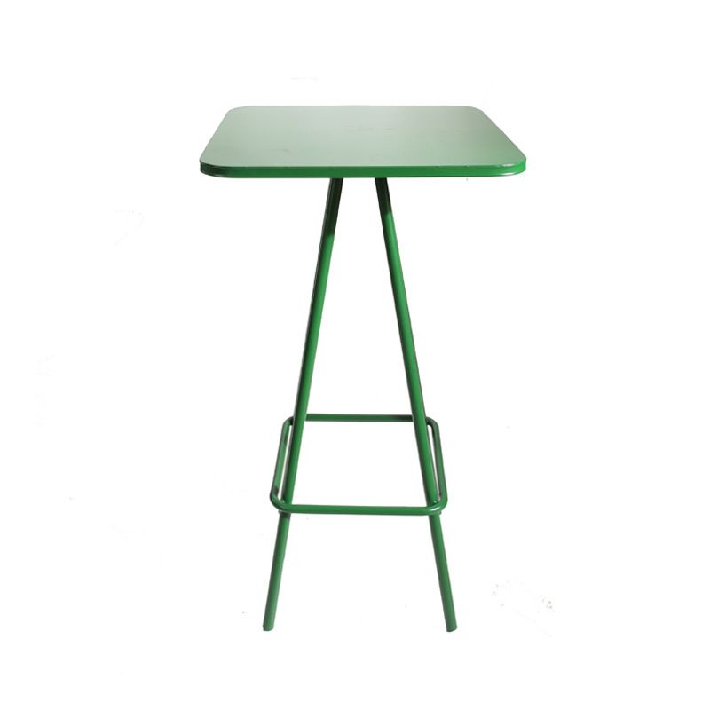 Industrial Square Bar Table Set 1/2 Pieces Pub Table with Iron Pedestal