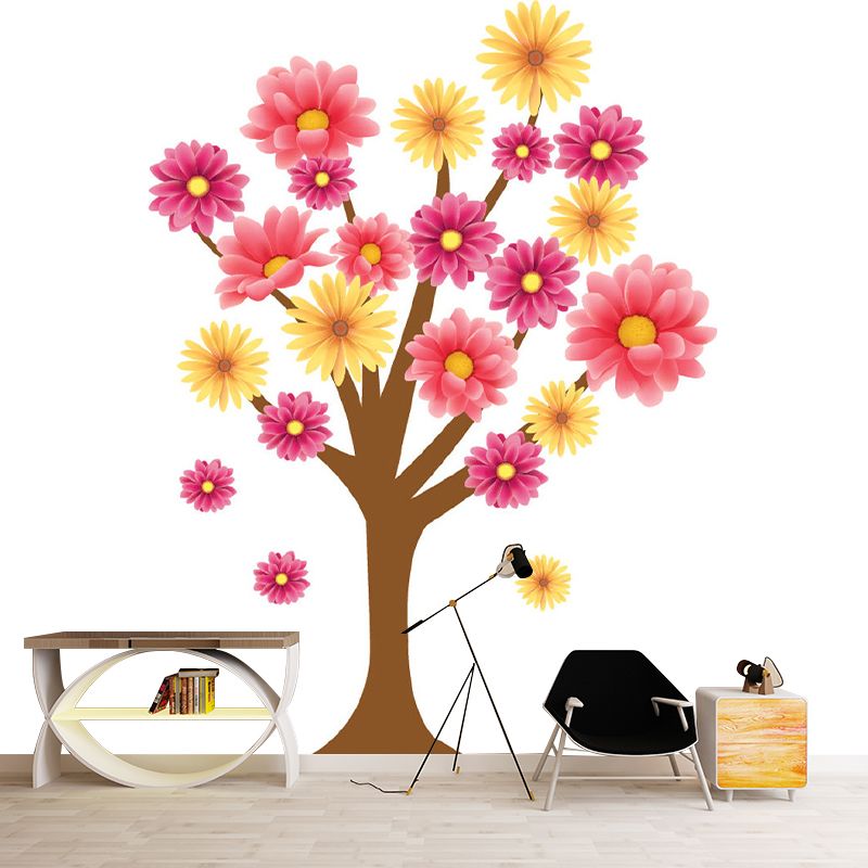 Illustration Flowering Tree Murals Whole Wall Covering for Home Decor, Made to Measure