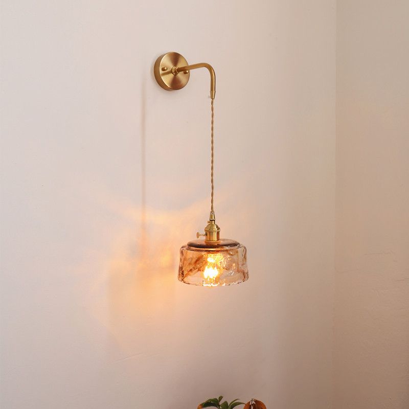Binnen 1-Bulb Down Light Wall SCONCE LICHTING INDUSTRIËLE BRUIN GLAS SCONCE LICT BEMIDING