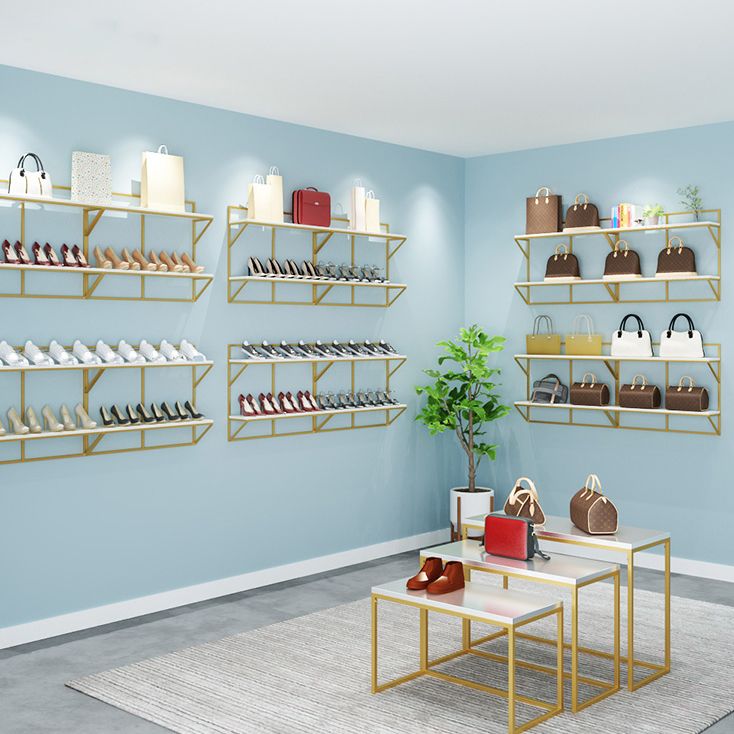 Glam Wall Murded Bibliothèque Verre en fer et étagère de pin étagère