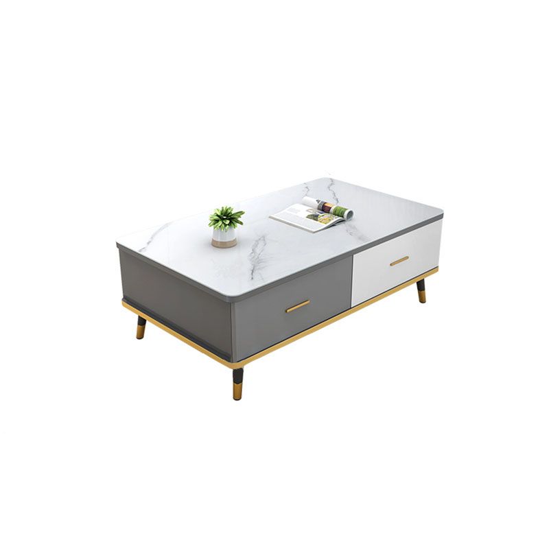 Modern Style Rectangular Design Toughened Glass Top Coffee Table