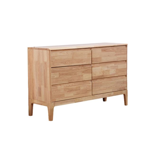 Modern Rubberwood Accent Chest with Natural Legs and Drawers