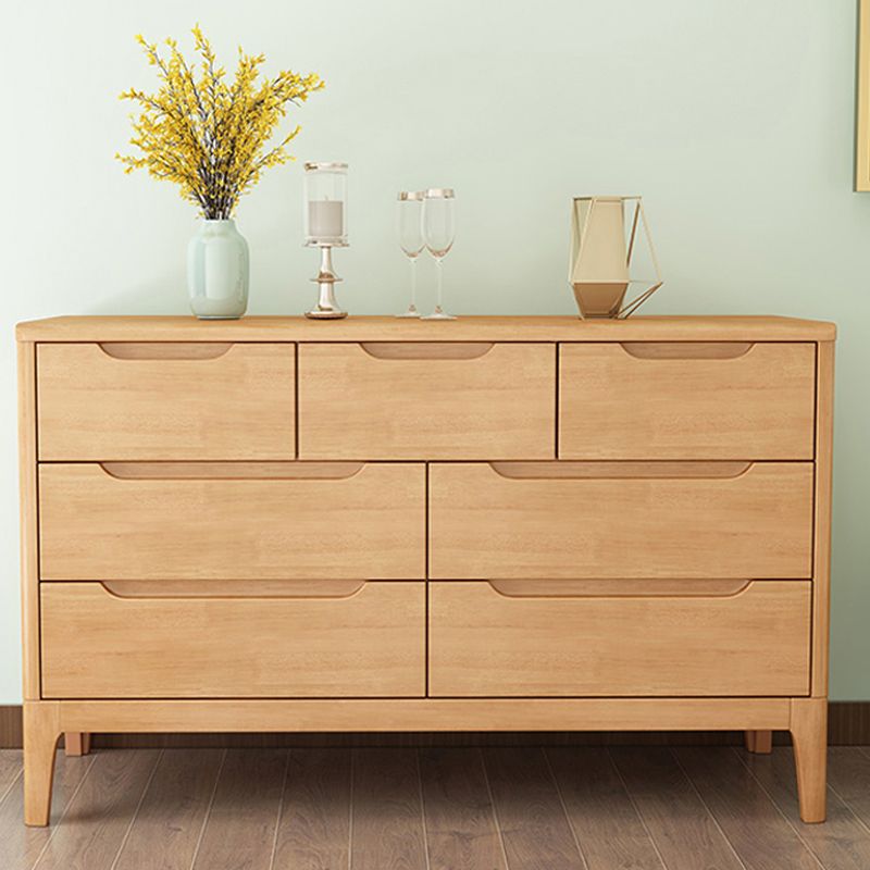 American Traditional Storage Chest Solid Wood Dresser with 5/6/7 Drawers