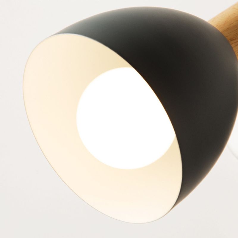 Single Modern Black/White/Grey Wall Mounted Sconce Wooden Shaded Wall Light