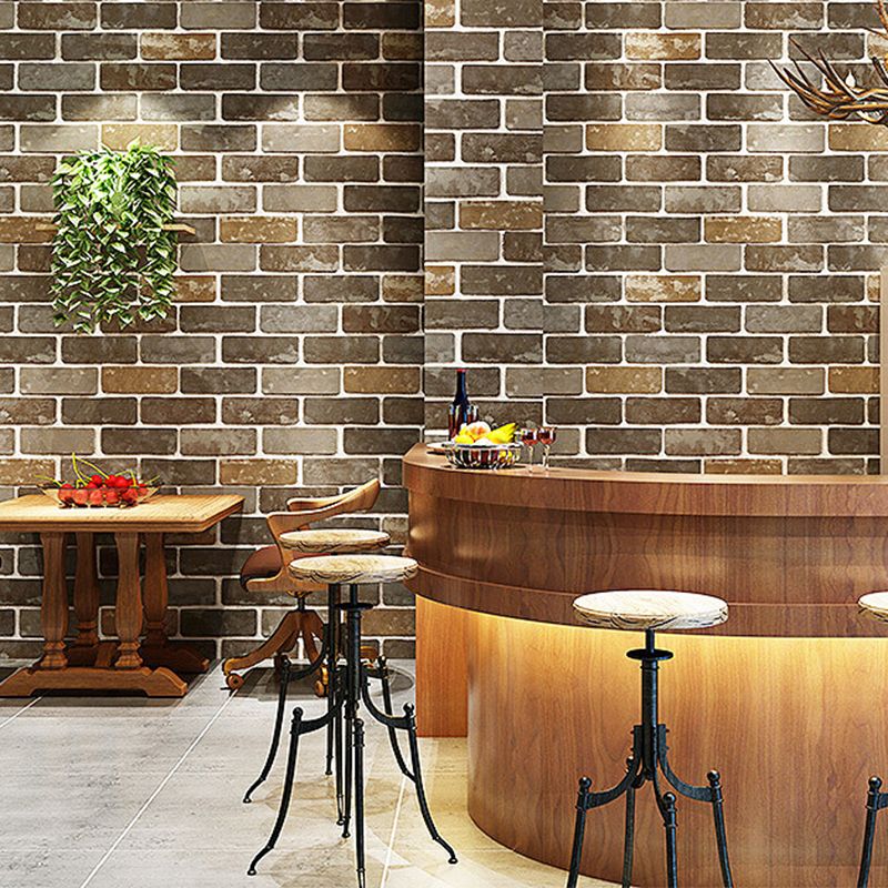 Unpasted Brick Print Wallpaper Roll Industrial Style PVC Wall Art, 33' L x 20.5" W