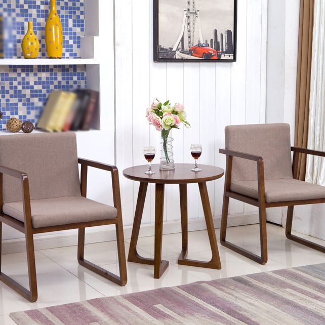 Les fauteuils de salle à manger en bois contemporains ont rembourré la chaise latérale de salle à manger en tissu pour le restaurant