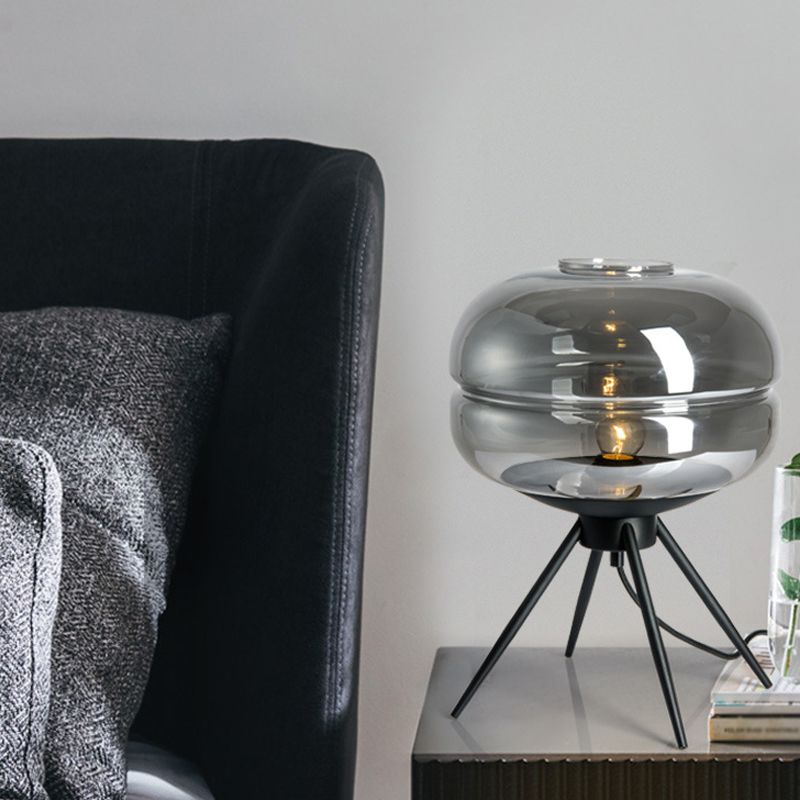 Modern Desk Lamp Household Desk Lighting Fixture with Glass Shade for Bedroom