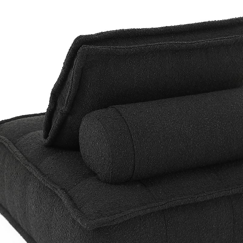 Modern Sofa with Bolster Pillows Armless Settee for Bonus Room