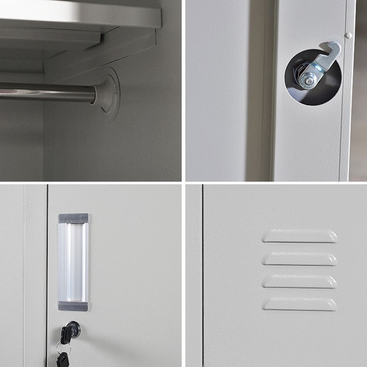 Metal Wardrobe Cabinet Contemporary Grey Wardrobe Armoire for Home