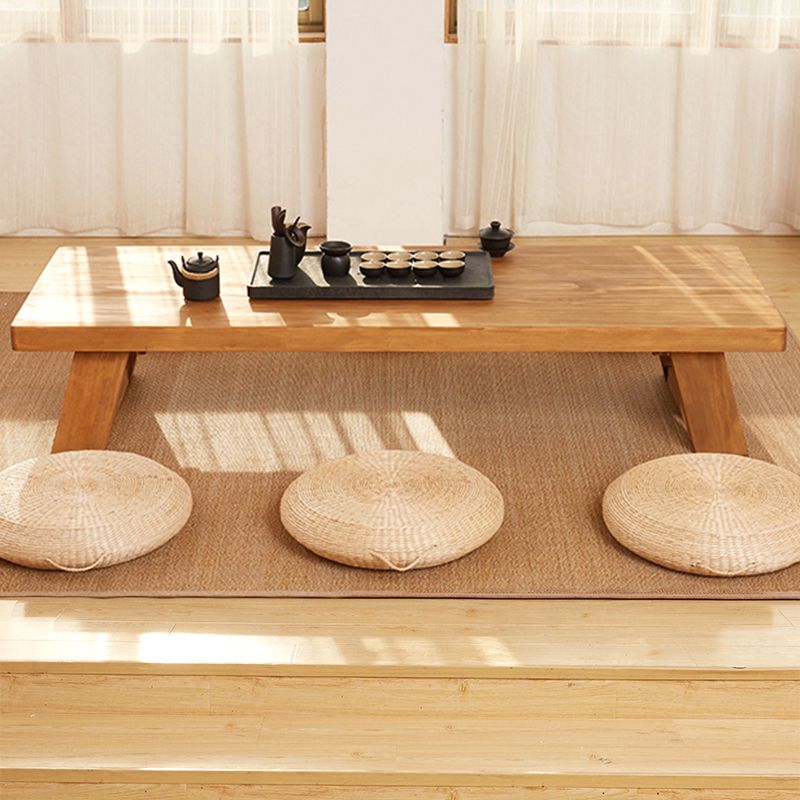 4 Legs Coffee Table Contemporary Rectangle Solid Wood Coffee Cocktail Table