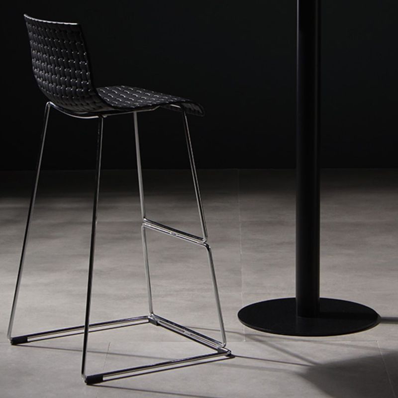 Contemporary Bar-stool Plastic Counter Bar Stool for Kitchen with Metal Legs