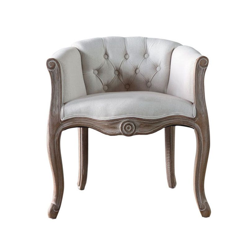 Matte Finish Solid Back Chair Farmhouse Coffee Shop Fabric Arm Chair