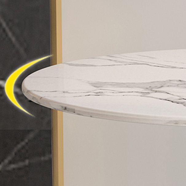 Glam Sintered Stone Dining Set Round 1/2/5 Pieces Dining Table Set for Home Use